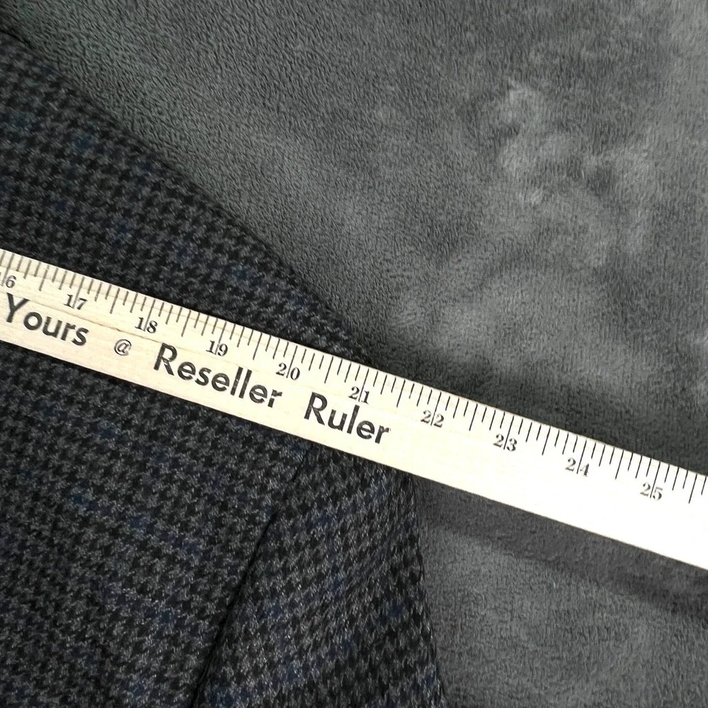 Chaps Brown Houndstooth Blazer 46R Gray Wool Tweed 2‎ Button Preppy Grandad